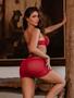 Imagem de Camisola Curta em Tule e Renda Transparente com Bojo