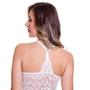 Imagem de Camisola em Microfibra e Renda Sem Bojo Alças Reguláveis Estilo Sedutor - ES204