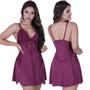 Imagem de Camisola Fabiana de Microfibra Light e Renda Feminino