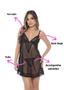 Imagem de Camisola Feminina em Tule e Renda Sem Bojo Forrada com Calcinha