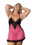 Imagem de Camisola Feminina em Tule e Renda Sem Bojo Forrada com Calcinha