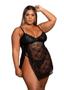 Imagem de Camisola Feminina Plus Size Rendada com Calcinha Sem Bojo