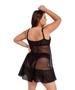 Imagem de Camisola IMI Lingerie Sem Bojo Em Tule E Renda Com Calcinha Plus Size Aurora Preto