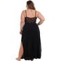 Imagem de Camisola Longa Com Renda Preto Liganete Sepie 1010-PL Plus Size