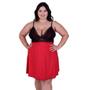 Imagem de Camisola Plus Size Bicolor Detahe de Renda Adulto Feminino Sheyla