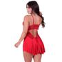 Imagem de Camisola Sensual Com Renda E Alças Ajustáveis Decote Nas Costas Pijama Linha Noite