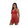 Imagem de Camisola Sensual Tule Renda Sem Bojo Baby Doll Pijama Feminina Rubi