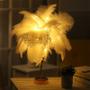 Imagem de Candeeiro de mesa com candeeiro LED de penas de 50cm em forma de