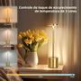Imagem de Candeeiro de Mesa LED Recarregável com Toque - 3 Cores - Luz Ambiente para Cabeceira
