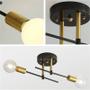 Imagem de Candeeiro de teto LED Iron Nordic Black and Gold com 2 holofotes