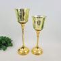 Imagem de Candelabro Dourado 36/31Cm Castiçal Taça Kit 2Pc