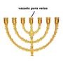 Imagem de Candelabro Menorá Cristão Israel Judaico Igreja Dourado 30cm