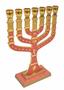 Imagem de Candelabro Sete Pontas - Menora 12cm ROSA - 12 Tribos - De Israel