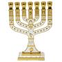 Imagem de Candelabro Sete Pontas - Menora 18cm BRANCO - 12 Tribos - Israel 