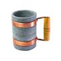 Imagem de Caneca Alça Cobre e Madeira Pedra Sabão Chopp Cerveja 350ml