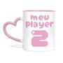 Imagem de Caneca alça de coração rosa - meu player 2