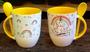 Imagem de Caneca Amarela com Colher Personalizado - Unicórnio Feliz