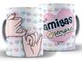 Imagem de Caneca Amigas Sempre Divertida Porcelana Xícara 325ml + Caixa Presente