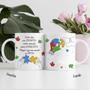 Imagem de Caneca Branca Personalizada Autismo - Em Porcelana 325 ml Presente Criativo Um Toque de Amor e Inclusão em Cada Gole!