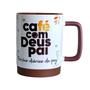 Imagem de Caneca Café com Deus Pai Alça Soft e Base em Silicone com Interior Marrom