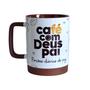 Imagem de Caneca Café com Deus Pai Alça Soft e Base em Silicone com Interior Marrom