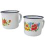 Imagem de Caneca canequinha esmaltada kit 3 peças cafezinho cha 220 ml