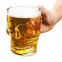 Imagem de Caneca Caveira Vidro Chopp Cerveja Festa Rock Beer 450Ml