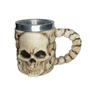 Imagem de Caneca Caveira Vikings Copo Aço Inox 3d Medieval Crânios