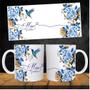 Imagem de Caneca Cerâmica 325ML Mãe Gratidão Floral  Azul