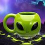 Imagem de Caneca Cerâmica Artesanal Extraterrestre Verde 3D Esmaltada