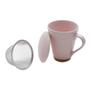 Imagem de Caneca Ceramica C/Infusor Romance Rosa 300ml Rojemac