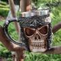 Imagem de Caneca cerveja caveira medieval estilo Viking chopp 460 ml 