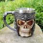 Imagem de Caneca cerveja caveira medieval estilo Viking chopp 460 ml 