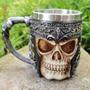 Imagem de Caneca cerveja caveira medieval estilo Viking chopp 460 ml 