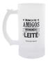 Imagem de Caneca Cerveja Chopp Vidro Fosco Frase Amigos 450ml C/ Caixa