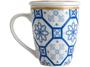 Imagem de Caneca Chá e Café com Tampa e Filtro Porcelana - Azul e Branca 310ml Lyor Super White Braga