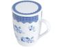 Imagem de Caneca Chá e Café com Tampa e Filtro Porcelana - Azul e Branca 310ml Lyor Super White Grécia