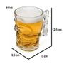 Imagem de Caneca Chopp E Cerveja De Vidro Caveira Rock Style 510ml