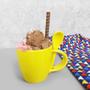 Imagem de Caneca Com Colher 300 ml Amarelo Poa
