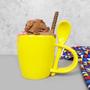 Imagem de Caneca Com Colher 300 ml Amarelo Poa