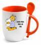 Imagem de Caneca com colher Garfield - caneca bora para mais um dia