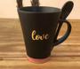 Imagem de Caneca Com Colher Love Preto Matt/Rosa 310ML - Rojemac