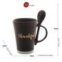 Imagem de Caneca Com Colher Thankful Preto Matt/ul 310Ml Bon Gourmet