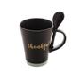 Imagem de Caneca Com Colher Thankful Preto Matt/ul 310Ml Bon Gourmet