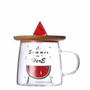 Imagem de Caneca com Tampa de Bambu Miniatura 3D 280ml - Melancia + Caixa, Perfeita para Presentes e Decoração Criativa.