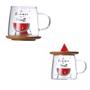 Imagem de Caneca com Tampa de Bambu Miniatura 3D 280ml - Melancia + Caixa, Perfeita para Presentes e Decoração Criativa.
