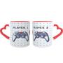 Imagem de Caneca Coração Casal Controle Player 1 e 2 Namorados Geek