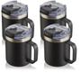 Imagem de Caneca de Café ALOUFEA em Aço Inoxidável (350mL) - Pacote com 4 - Isolada e Vermelha
