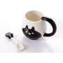 Imagem de Caneca de café Wokex 350ml Cat Ceramic Black com colher