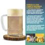 Imagem de Caneca De Chopp Cerveja Vidro 2 Unidades 400 ml Reforçada Grande Inglesa Copo Transparente